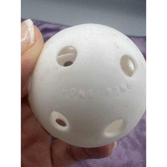 Vtg 70s Paddle Game All Original 10" Wooden Bat w/ 11 Balls FRAP Hong Kong MCM - Picture 13 of 16